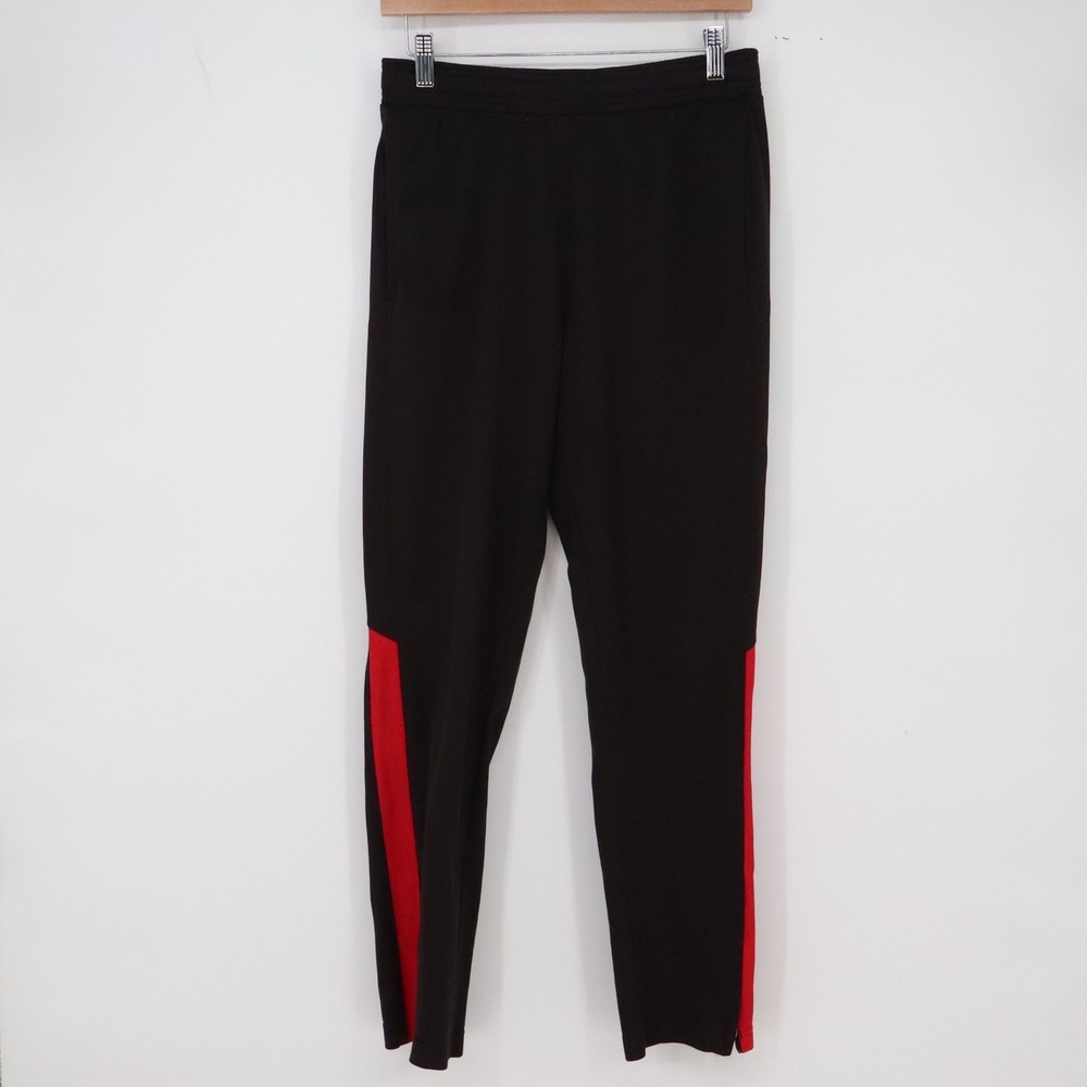 Athletic Works Track Pants Mens M AM320332 Black Red Side Stripe Excellent